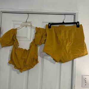 Shirt and short set.